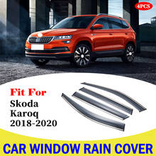 Visera para ventana de coche Skoda Karoq, deflectores de protección contra la lluvia, embellecedor de toldo, cubierta exterior, accesorios de estilismo, piezas, 2018-2020 2024 - compra barato