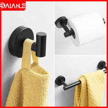 Toallero de acero inoxidable para baño, gancho para toallas, Perchero de papel higiénico, accesorios de baño, color negro 2024 - compra barato