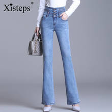 Xisteps Autumn Winter Women Jeans Skinny Denim Flared Pants High Waist Femme Bell Bottom Boyfriend Plus size Pantolon 2021 New 2024 - buy cheap