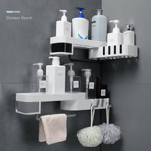 Prateleira de canto para banheiro, shampoo, chuveiro, prateleira, organizador de cozinha, montagem na parede 2024 - compre barato