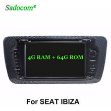 Radio con GPS para coche, reproductor con Android 8,0, IPS, TDA7851, 4GB + 64 GB ROM, 8 núcleos, DVD, Glonass, mapa, RDS, wifi, Bluetooth 2009, para SEAT IBIZA 2013-4,0 2024 - compra barato