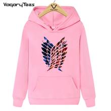 Vagarytees Survey Corps logo Funny Anime Hoodies Men Homme New White Casual Unisex Attack on Titan Streetwear Kawaii Otaku 2024 - buy cheap