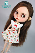 1Pcs Blyth Doll Clothes Fashion strawberry strap dress For Blyth Azone OB23 OB24 1/6 Doll Accessories 2024 - buy cheap