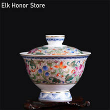 150ML Elegant Chinese Handmade Coloful Ceramic Gaiwan Teacup Hand Painted Flower Pattern Tea Tureen Teaware Accessorie Drinkware 2024 - buy cheap