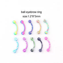 Mix 10pcs/lot Coating Stainless Steel Balls Eyebrow Piercing Helix Curved Barbells Eyebrow Body Jewelry Wholesale 2024 - buy cheap