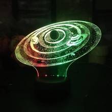 Solar System Led 3d 7 Color Night Light Creative Visual Touch Charging Usb Night Light Atmosphere Gift  Decoration Kids Lamp 2024 - buy cheap