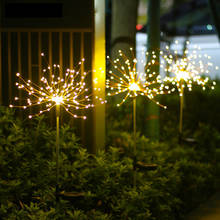 Luces solares led para decoración de jardín, luces de fuegos artificiales para exteriores, guirnalda de luces Flash impermeables, lámpara de Navidad de Las Flores, 90/150LED 2024 - compra barato