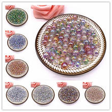 Contas de acrílico coloridas ab, contas espaçadoras soltas 8mm 50 peças para fazer joias colar pulseira diy 2024 - compre barato