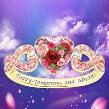 Moda simples coração anel para as mulheres feminino bonito rosa flor dedo anéis romântico presente de aniversário para namorada festa jóias 2024 - compre barato