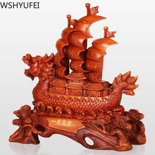 1pc Smooth Sailing Golden Chinese Style Fengshui Resinferry Statue Home Decor Porch Living Room Decorations Birthday Present 2024 - buy cheap