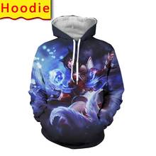 Ahri moletom com capuz 3d impressão harajuku pullover lol jaqueta streetwear camiseta calças engraçadas anime roupas sofá cobertor 2024 - compre barato