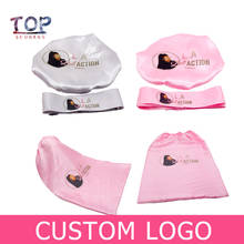 Customized Logo Long/Short bonnets 2 Layer Polyester Satin Women Bonnet/Headband Caring Extention Wig Hairs Sleep Caps 2024 - buy cheap