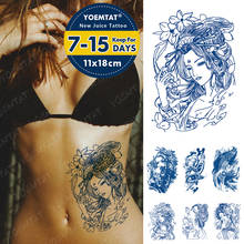 Водостойкая Временная тату-наклейка Juice стойкая, маска для глаз Geisha Prajna, вишневый цвет, чернила флэш-тату, боди-арт, искусственная тату-девушка наклейки переводные тату татуировки временные стикеры мужские 2024 - купить недорого