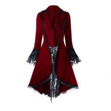 Vestido gótico retrô feminino, casaco longo de renda com corte, estilo vitoriano, longo, medieval, com rendas, para festa de natal 2024 - compre barato
