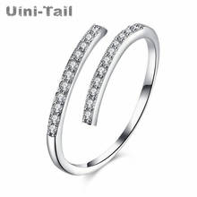 Uini-Tail new design hot-selling 925 Tibetan silver simple personality micro-inlaid open ring fresh and fashionable flow ED941 2024 - buy cheap