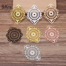 BoYuTe (50 Pieces/Lot) 35*46MM Metal Brass Flower Filigree Findings Diy Hand Made Jewelry Materials Wholesale 2024 - buy cheap