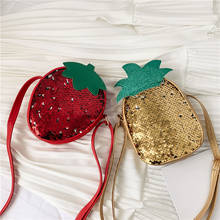 Crossbody Bags for Kids Pineapple Strawberry Shape Cute Fruit Girls Bag Sequined Small Children Purse Shoulder Bag 2024 - buy cheap