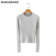 Women sweaters and pullovers 2020 long sleeve crop top sweater casual womens twist knit sweater kawaii gray sweater autumn 2024 - buy cheap