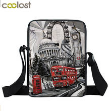 Женская сумка через плечо, винтажная маленькая сумка с изображением картины маслом лондонского пейзажа/Эйфелевой башни, сумка-мессенджер для девочек-подростков 2024 - купить недорого