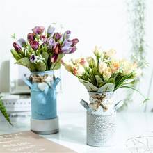 Простая железная ваза плетеная корзина-горшок для цветов в пасторальном стиле украшения для дома Креативные украшения для сада 2024 - купить недорого