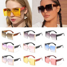 Gafas de sol de colores variados para mujer, anteojos de sol vintage de gran tamaño, sin montura, cuadradas de una pieza, vendedores de hombres 2024 - compra barato