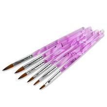 Acrylic Nail Brush Set 6Pcs  #2, #4, #6, #8, #10, #12 Acrylic Nail Brush| Nail Art Brush Nail Art Brush Set for Acrylic 2024 - buy cheap