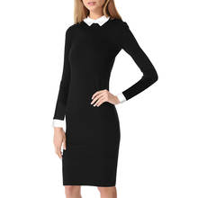 TMWEVNWomen's Celebrity Turn Down Collar Business Bodycon Pencil Wear to Work Career Dresses 2024 - buy cheap