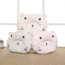 Цветная хлопковая подушка в форме медведя с защитой от смещения головы, подушка в форме d для новорожденных, приятная для кожи впитывающая Пот детская подушка 2024 - купить недорого