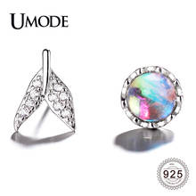 UMODE-pendientes Moonston de Plata de Ley 925 para mujer, joyería de cola de Mermaild, Color arcoíris, bisutería ALE0595 2024 - compra barato