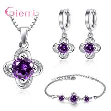 925 Sterling Silver 4 Claws Prong Setting Necklace Earring Set Women Popular Styles AAA Cubic Zirconia Fashion Jewelry Wholesale 2024 - buy cheap