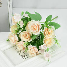 1 Bouquet Rose Artificial Flowers 27cm 10 Heads Silk Rose Flower For Home Wedding Decoration Fake Plant Bride Floral Table Decor 2024 - buy cheap