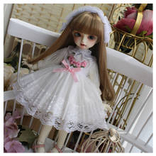 Doll dress 1/4 1/6 BJD white dress cute simple clothes for blyth 1/6 1/4 BJD SD doll accessories doll dress+hair decoration 2024 - buy cheap