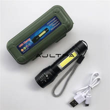 100pcs/lot USB Charge mini Portable COB LED ZOOM Flashlight Outdoor hunting Torch with battery and cable 2024 - buy cheap