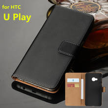 Premium Leather Flip Cover Luxury Wallet Cover Clamshell Phone Case for HTC U Play card holder holster phone shell GG 2024 - buy cheap