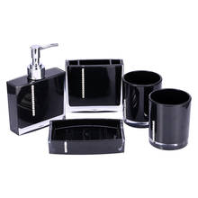 5PC/Set Acrylic Bathroom Accessor Bath Cup Bottle Toothbrush Holder Soap Dish Eco-Friendly Square Bottle Toothbrush Holder Soap 2024 - buy cheap