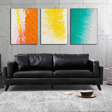 Cuadros minimalistas modernos para decoración de sala de estar, pinturas de lona abstracta en amarillo y azul, cuadros modulares, lienzo de pared, sin marco 2024 - compra barato