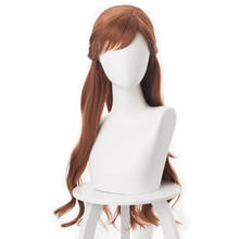 Nova princesa anna 2 cosplay peruca longa ondulado marrom tranças festa de cabelo meninas peruca 2024 - compre barato