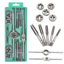 12Pcs/Set Carbon Steel Metric Die Wrench Set Screw Tap Die Set External Thread Cutting Tapping Hand Tool Kit Thread Screwdriver 2024 - buy cheap