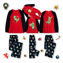 2022 Family Matching Clothes Cartoon Dinosaur Family Christmas Pajamas 2pcs Set Parent-child Sleepwear Women Kids Baby Clothes 2024 - buy cheap