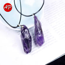 1PC Natural Quartz Amethyst Pendant  Raw Stone Necklace Crystals For Men Women Jewelry Purple Reiki Mineral Specimen Gift 2024 - buy cheap