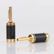 4Pcs acrolink style Speaker Cable Banana Plug Gold Plated Carbon Fiber Terminal 2024 - buy cheap