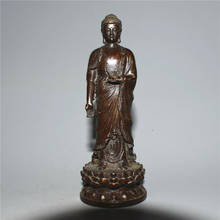 Estatua de Buda Sakyamuni de bronce antiguo chino, adornos de colección de la Dynasty ming, estatuas para decoración, figuritas 2024 - compra barato