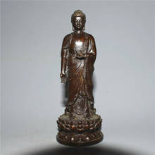 Chinese Antique Bronze Sakyamuni Standing Buddha Statue,ming Dynasty Collection Ornaments Statues for Decoration Figurines 2024 - buy cheap