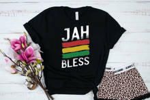 Rasta Jah Bless T-Shirt Christian  Women 100% Cotton Streetwear Female Clothing Funny Graphic Short Sleeve Jesus O Neck Tees top 2024 - buy cheap