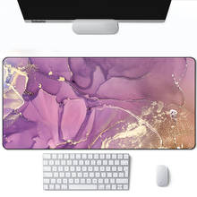 Large kawaii pink Marble Gaming Mousepad Lock Edge waterproof Mouse carpet Rubber Gamer Laptop Desk Mat mouse pad mause gamer 2024 - buy cheap