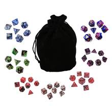 49 Pcs Resin Assorted Polyhedral Dices with Pouch for DND RPG MTG Game Toys D4 D6 D8 D10 D% 62KF 2024 - buy cheap