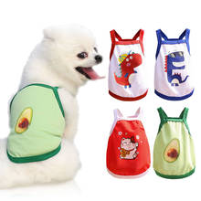 Summer Pet Dog Clothes Spring Cotton T-shirt Vest Avocado Dinosaur Lucky Cat for Small Medium Puppy Yorkshire Shih Tzu Shirts 2024 - buy cheap