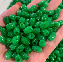 5pc Natural Emerald  Green Jade Carved Lucky Hollow Beads Pendant Chinese Necklace Jewellery Fashion Diy Amulet Gifts Man Women 2024 - buy cheap