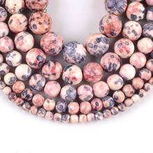 Miçangas redondas para fazer joias, pedras naturais leves, rosa, roxo, espaçador, contas soltas, 4mm-12mm, faça você mesmo, pulseira, 15" 2024 - compre barato