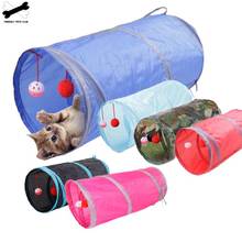 Túnel plegable para gatos y cachorros, túnel divertido para jugar con 2 agujeros en 6 colores, ideal para gatitos, hurones y conejos 2024 - compra barato